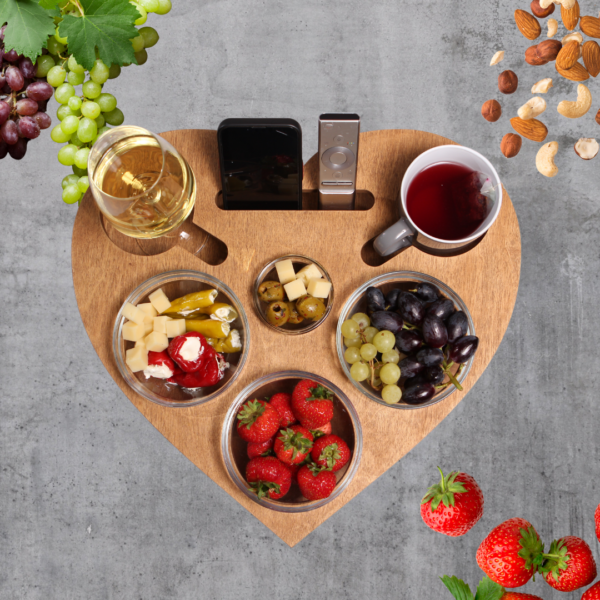 Couchbar Herz | Snackbar mit 4 Glasschalen – Bild 3