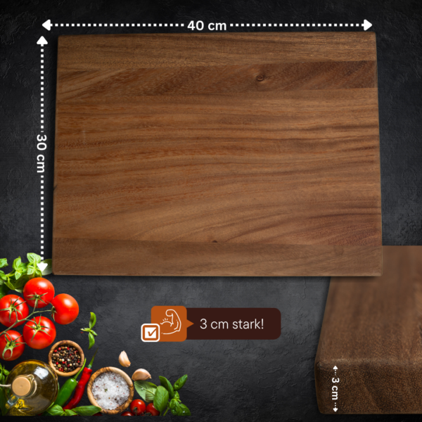 Premium Holzschneidebrett aus Walnussholz mit Standfüßen – Bild 3